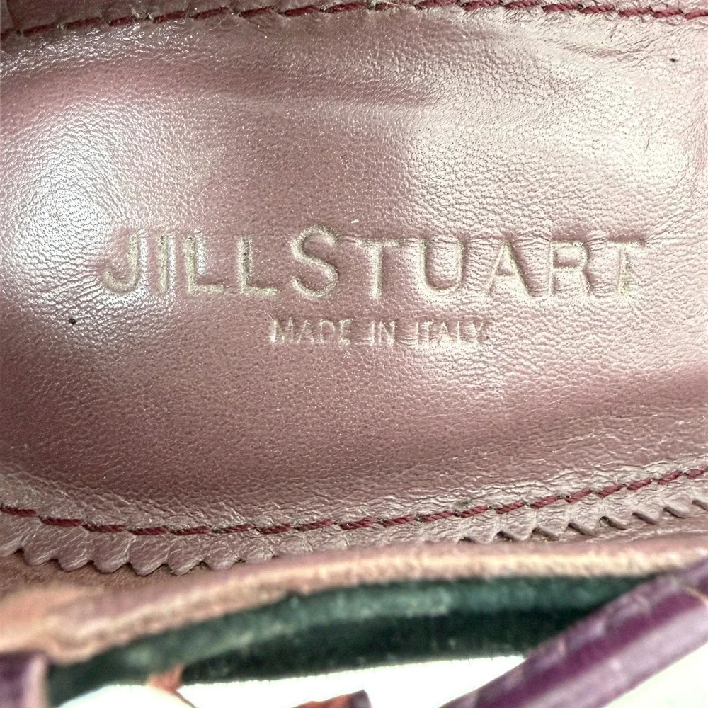 Jill Stuart Lace Up Heels Black Purple Platform‎ Pumps 38